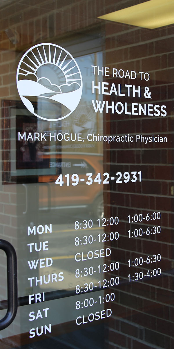 The Road to Health and Wholeness door decals